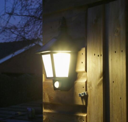 Waterproof LED Solar Light Motion Sensor Outdoor Activated Hexagonal Wall Lamp Garden Automatically