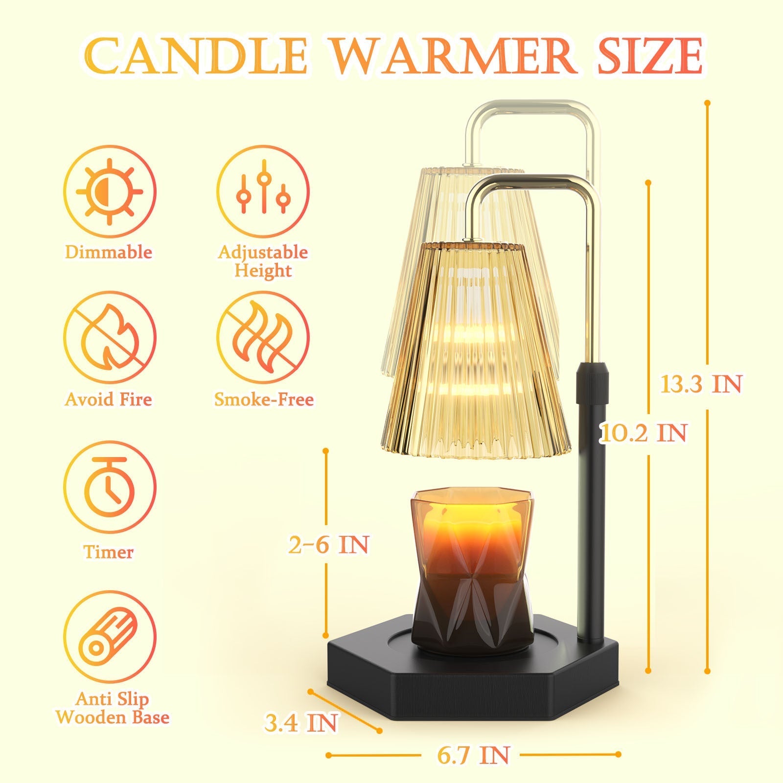 Timer Candle Warmer Height Adjustable