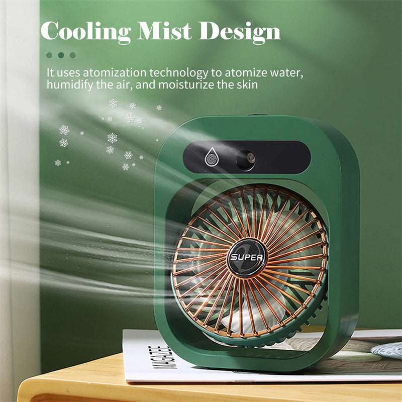 Air Conditioning Fan Desk Misting Fan Air Cooler Cooling USB Rechargeable Humidifier Portable Spray Fan